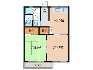 安倉南ハイツⅢの物件間取画像